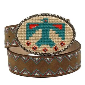 {Ariat} Girl's Embroidered Thunderbird Buckle Belt Brown